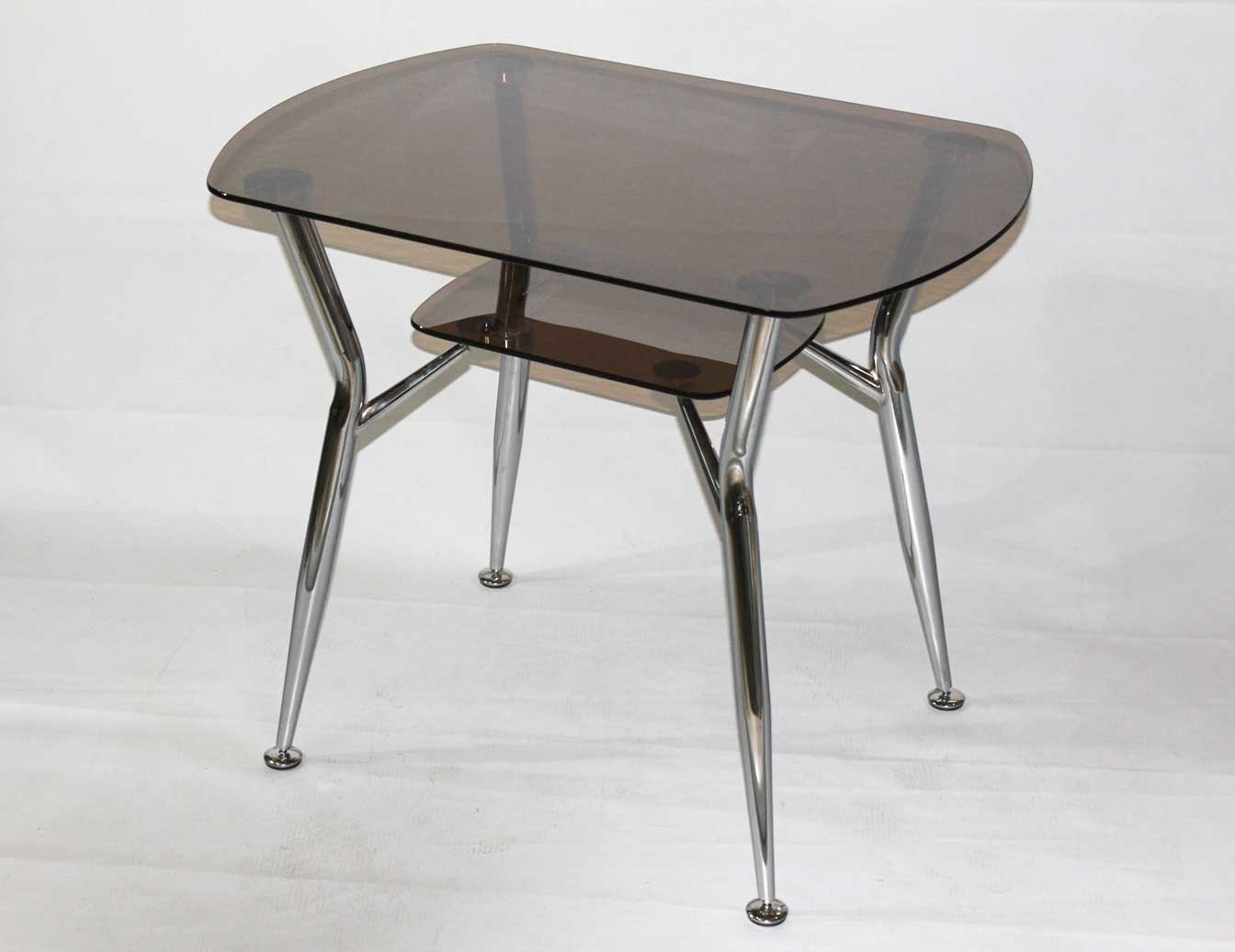 Прямоугольный стеклянный стол Квадро 32 бронзовый