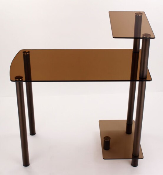 Стеклянный компьютерный стол КС 02 бронзовый