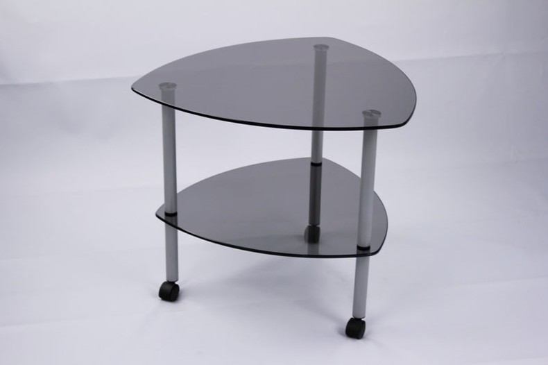 Журнальный стеклянный столик Эвита 02 (630х630) серый