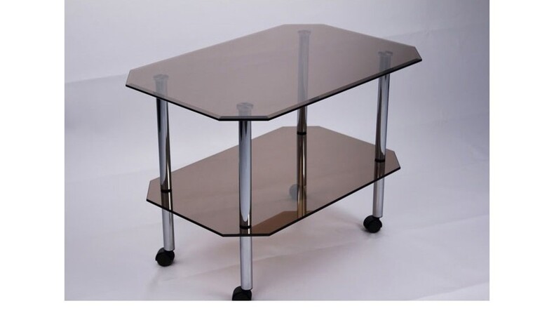 Прямоугольный стеклянный столик Эвита 09 (750х500) бронзовый