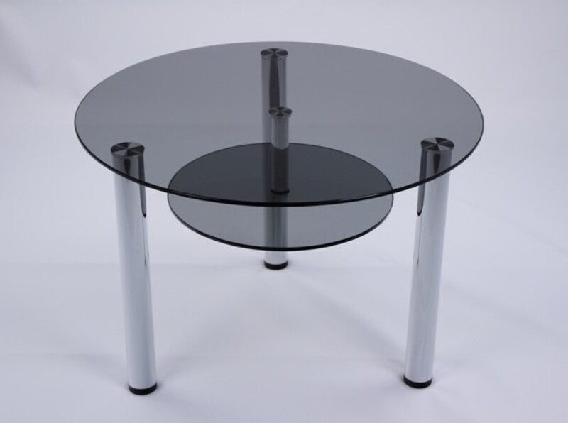 Кофейный столик из стекла Модерн 04 (700х700) серый