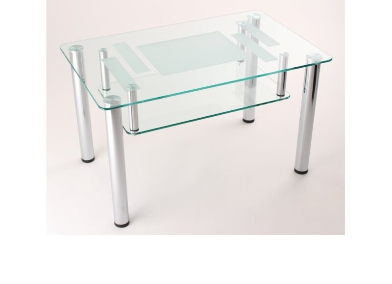 Стеклянный кофейный стол Модерн 02 прозрачный с узором на стекле