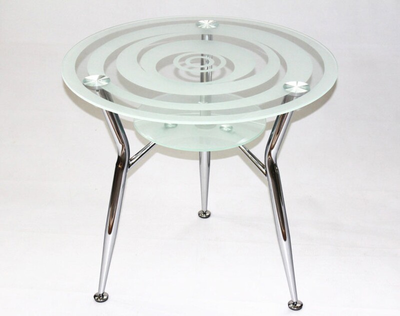 Стол со стеклянной столешницей на кухню круглый