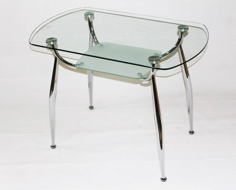 Прямоугольный стол со стеклянной столешницей Вокал 32 с матовым подстольем