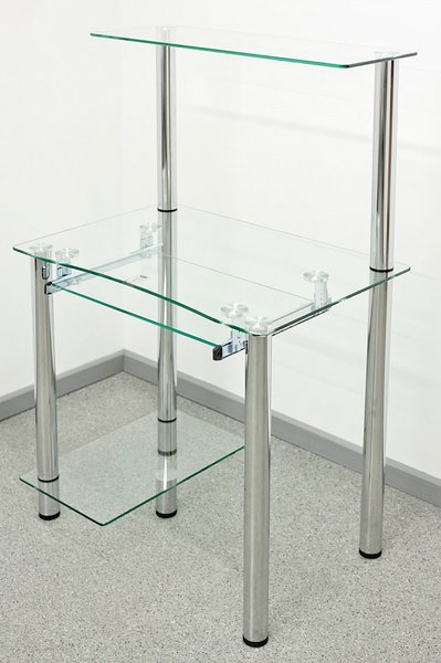 Стеклянный компьютерный стол КС 01 прозрачный