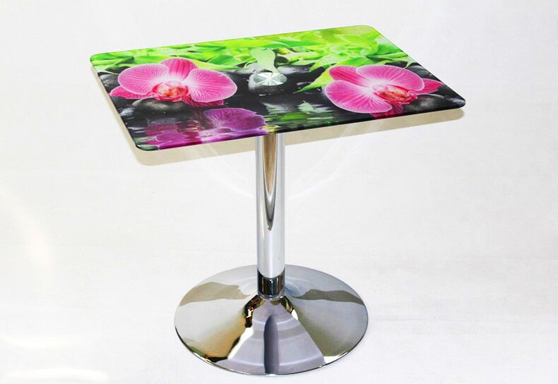 Прямоугольный стеклянный стол Троя 10 с фотопечатью Орхидея-2