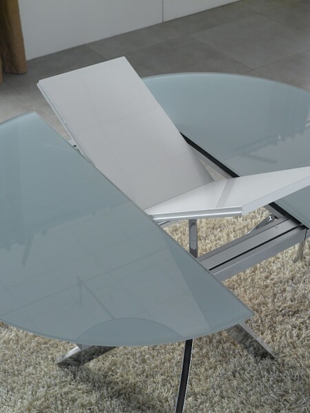 Раскладной стол-трансформер из стекла Рим В2303 белый