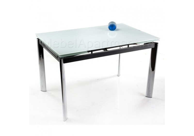 Раздвижной стеклянный стол Cubo 120 White
