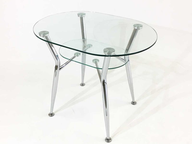 Стеклянный стол для кухни Квадро 23 прозрачный