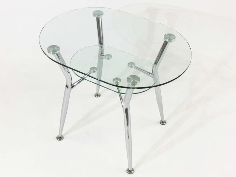 Стеклянный стол для кухни Квадро 23 прозрачный