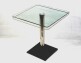 Квадратный стеклянный стол на одноу ножке Троя 10-К прозрачный - фото 1
