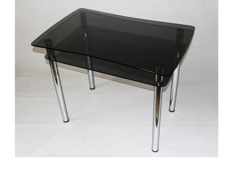Стеклянный стол на кухню Эдель 17 серый