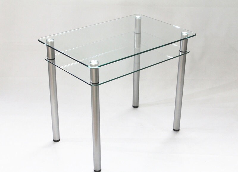 Обеденный стол из стекла Эдель 11 прямоугольный прозрачный