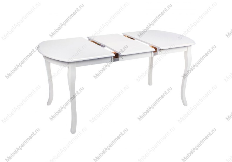 Прямоугольный раздвижной кухонный стол из дерева и МДФ Alicante AV молочный