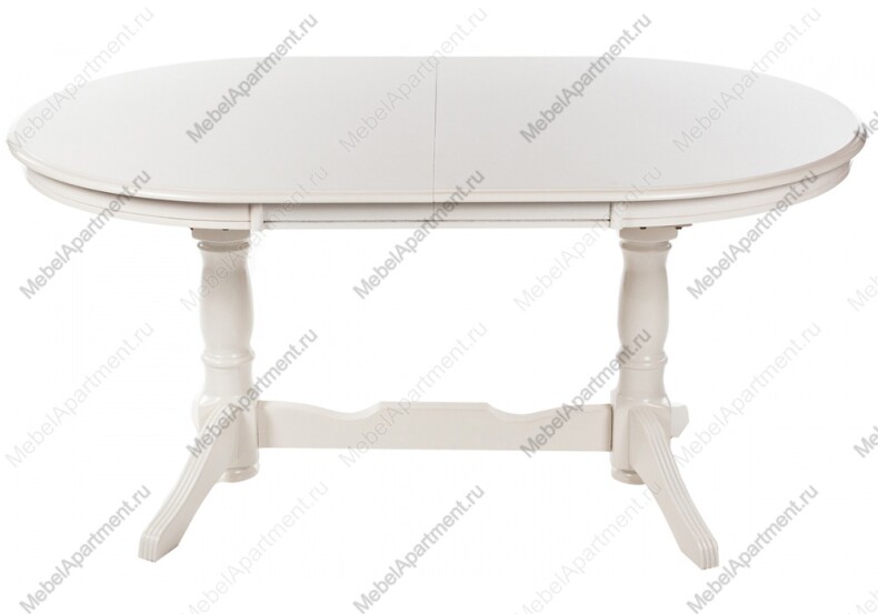 Овальный раздвижной деревянный стол Europa White