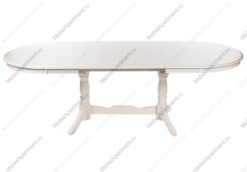 Овальный раздвижной деревянный стол Europa White
