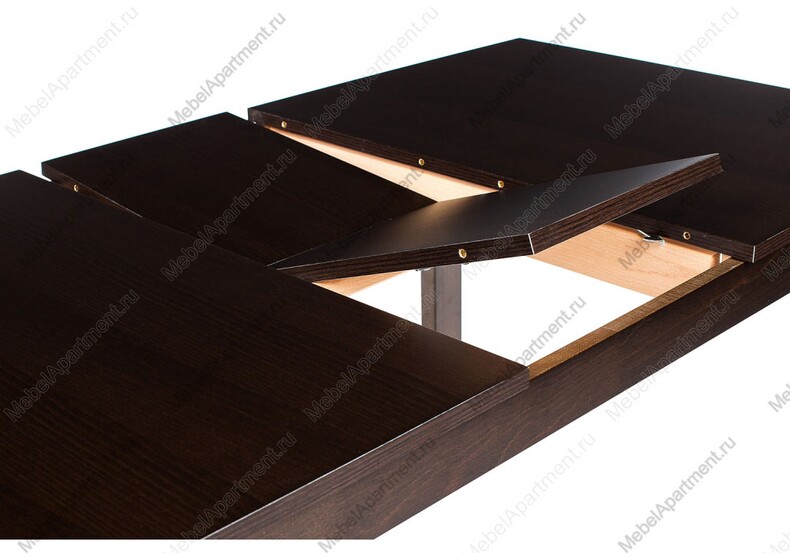 Прямоугольный раздвижной стол на кухню из дерева и МДФ Rosa орех
