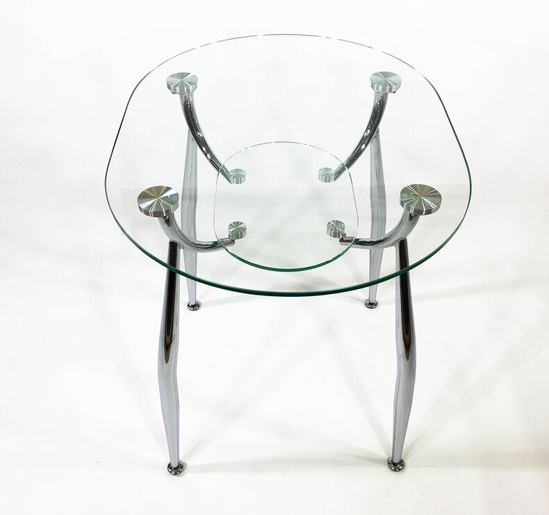 Кухонный стол из стекла Вокал 23 прозрачный/хром