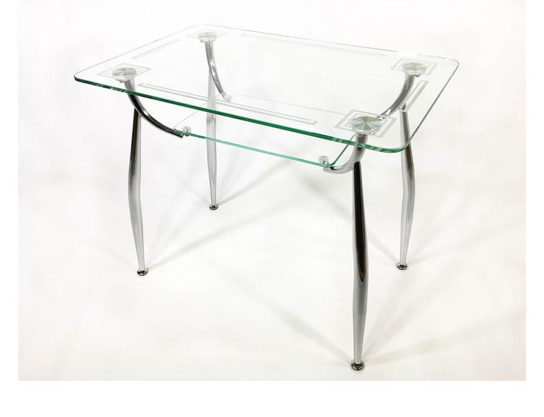Обеденный стол из стекла Вокал 10 с узором на стекле 3-К