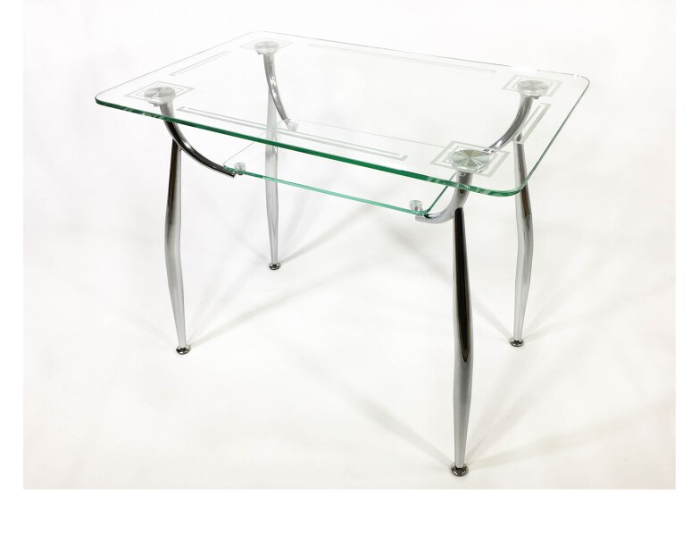 Обеденный стол из стекла Вокал 10 с узором на стекле 3-К