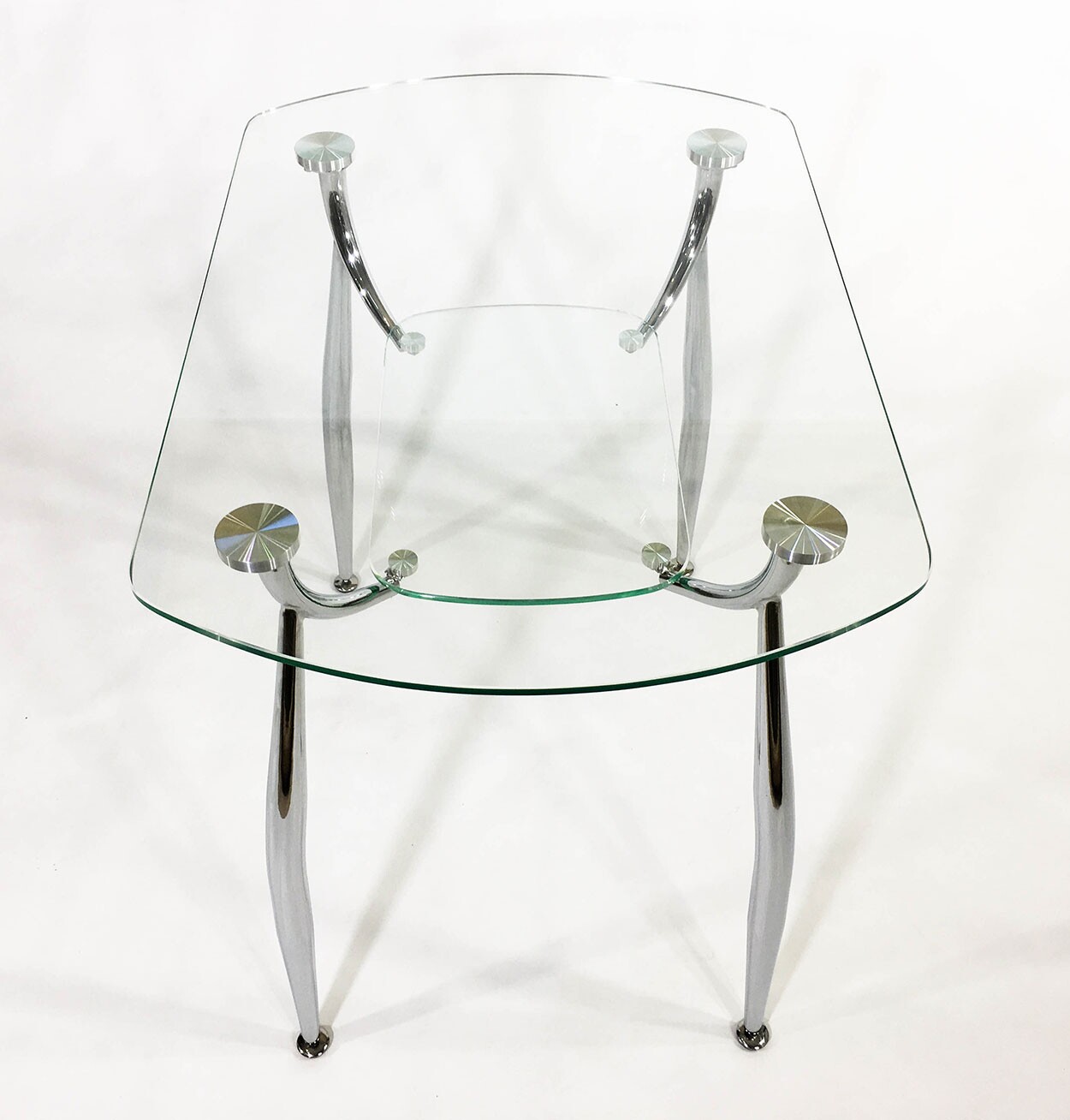 Прямоугольный стеклянный стол Вокал 32 прозрачный