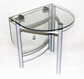 Раскладной пристенный стол из стекла Опус овальный прозрачный - фото 1