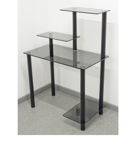 Стеклянный стол для компьютера КС 04 серый