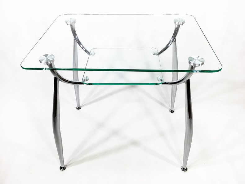Стеклянный кухонный стол Вокал 10 прозрачный/хром