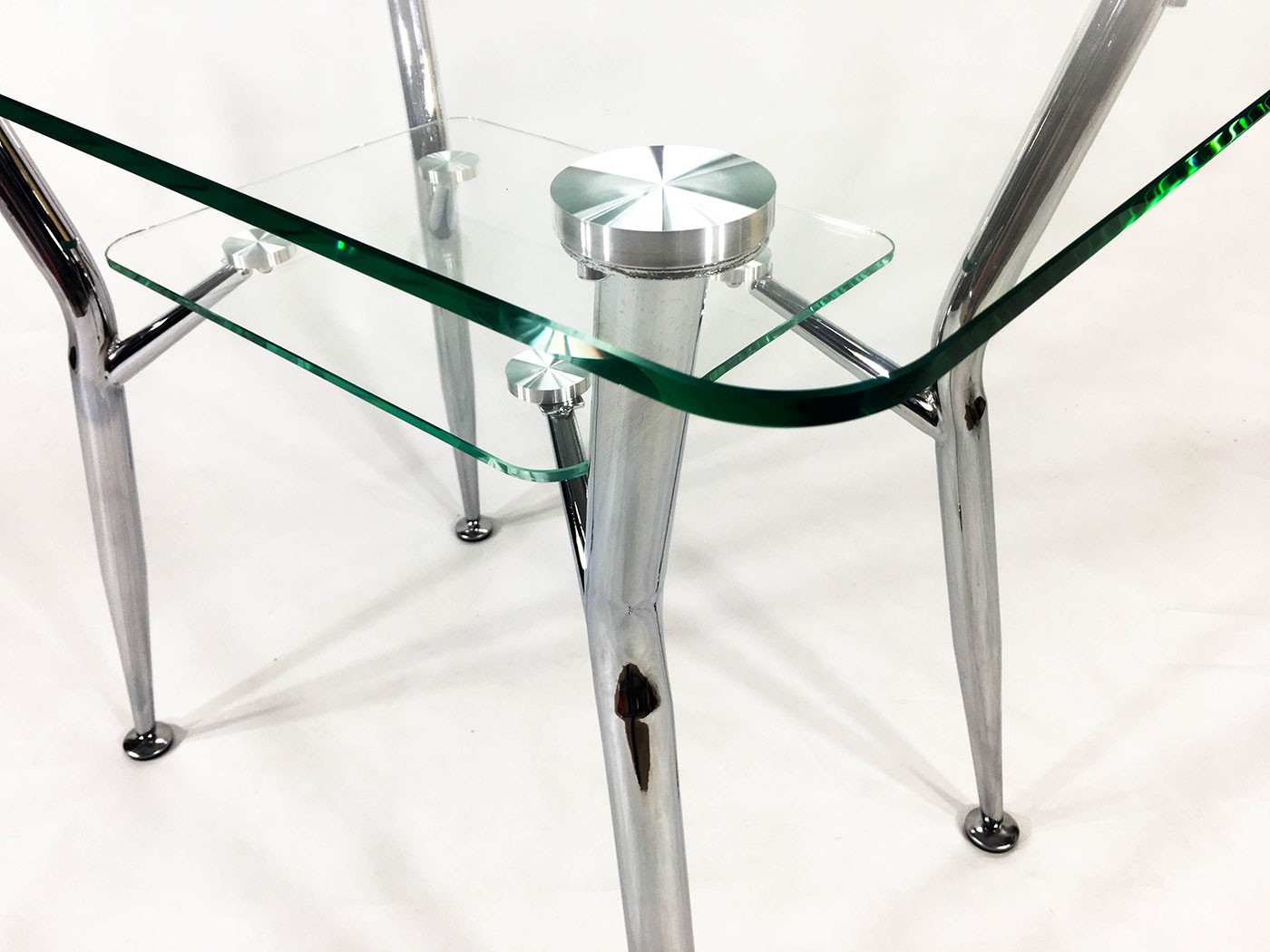 Стеклянный стол для кухни Квадро 10 (прозрачный, прямоугольный)