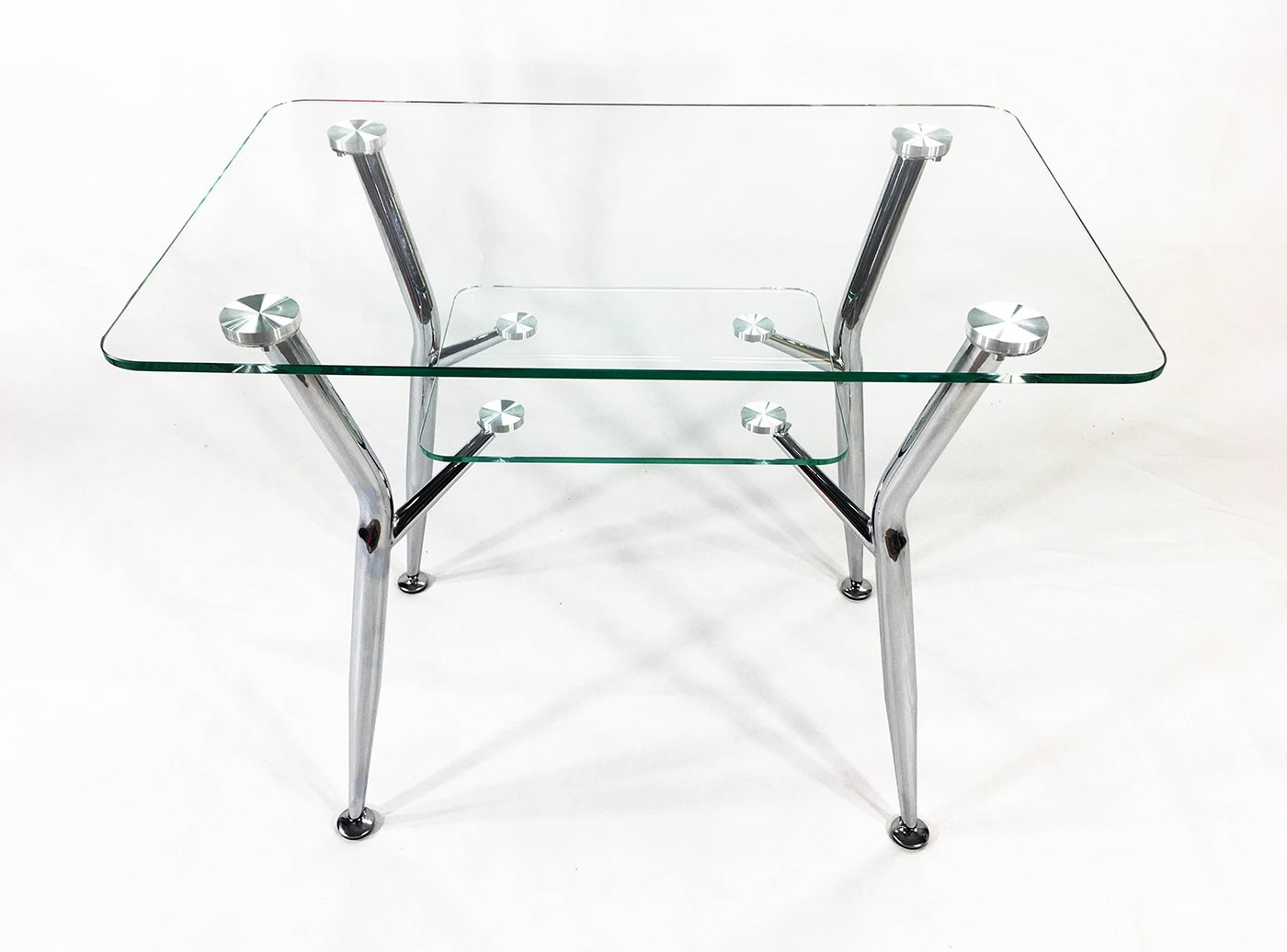 Стеклянный стол для кухни Квадро 10 (прозрачный, прямоугольный)