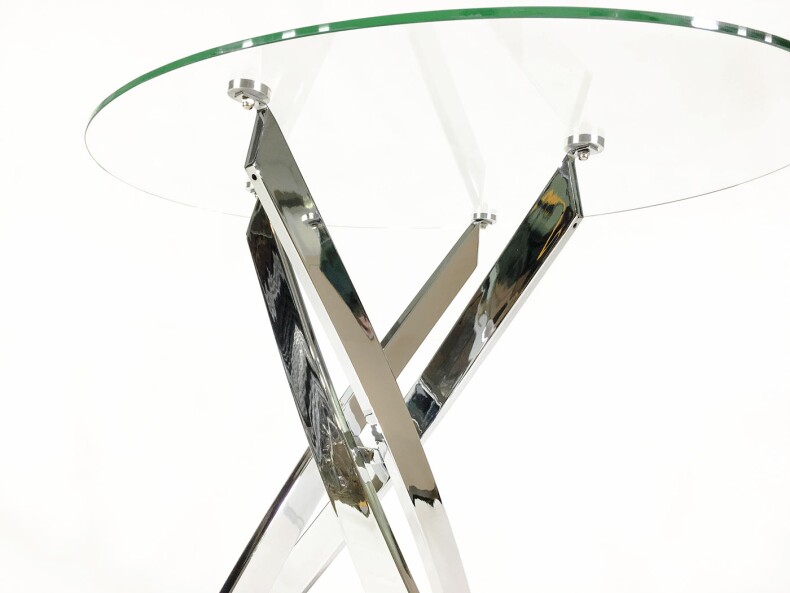 Овальный стеклянный кухонный стол Рим 24 прозрачный
