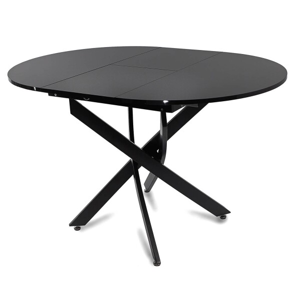 Раздвижной деревянный стол для кухни Рим черный/черный