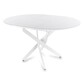 Кругло-овальный раздвижной стеклянный кухонный стол Рим белый белый - фото 2