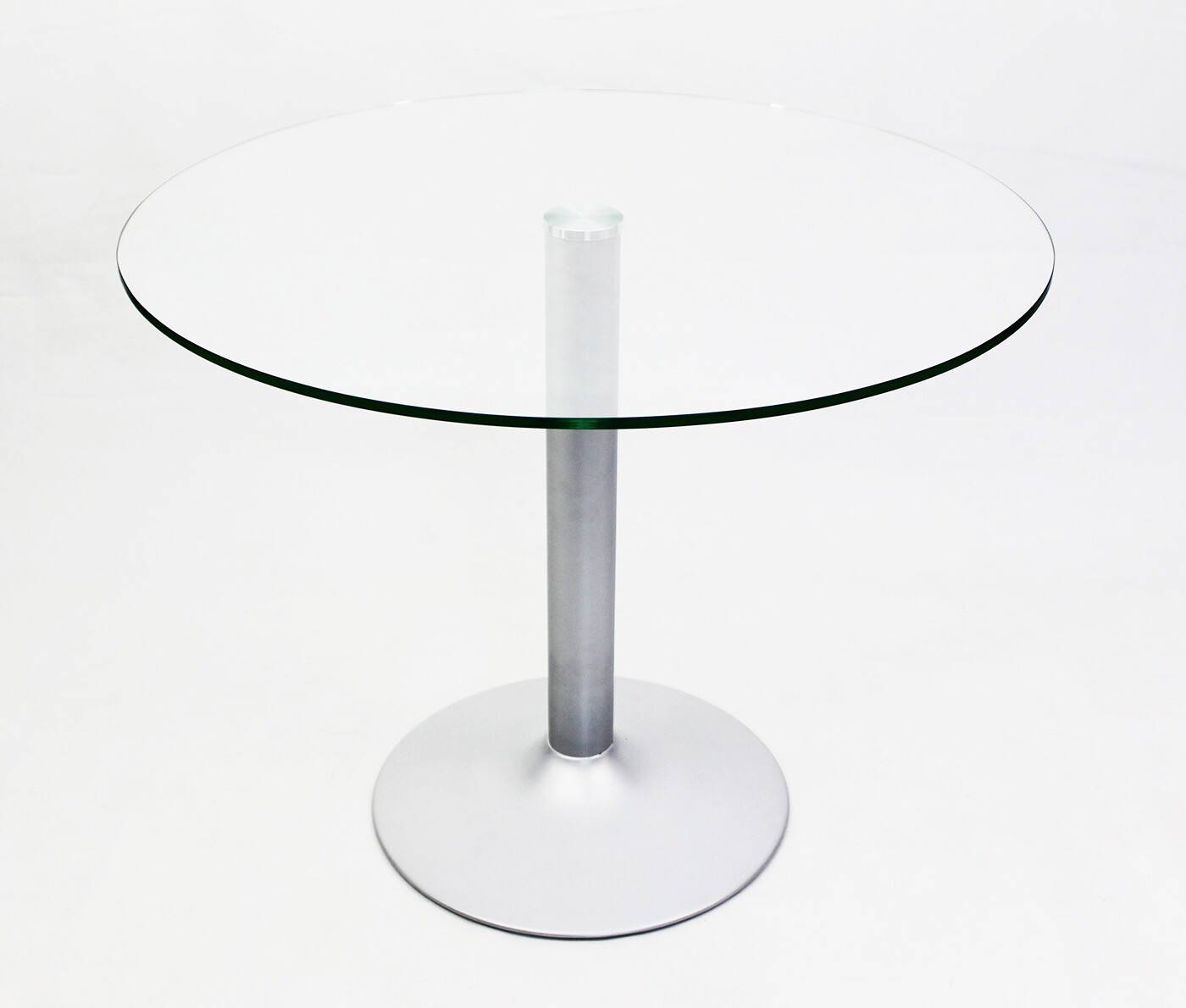 Стеклянный обеденный стол Троя 18 прозрачный/серебро