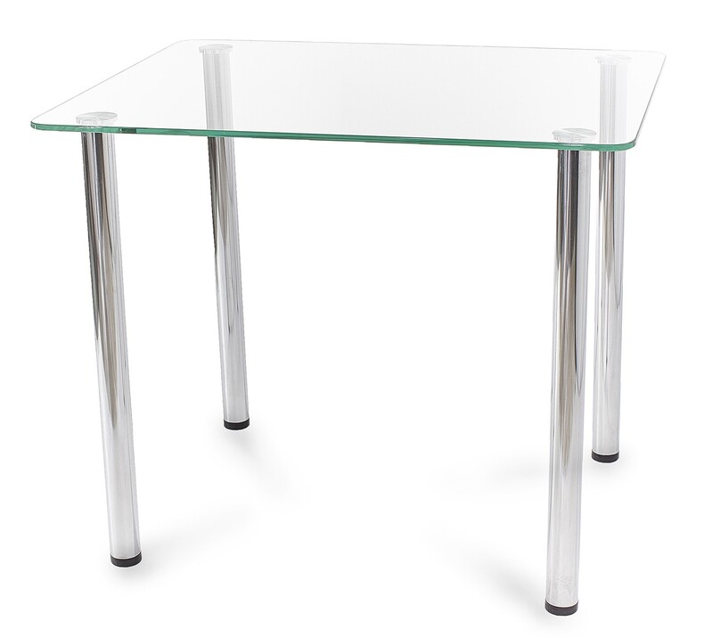 Стеклянный кухонный стол Эдель 10 прозрачный/хром