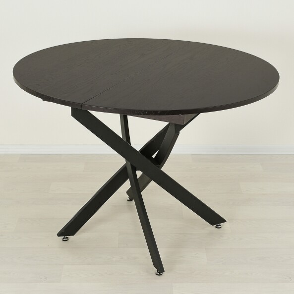 Раздвижной деревянный стол для кухни Рим дуб английский/черный