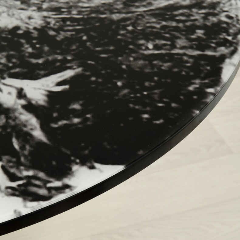 Стол стеклянный обеденный Тулип чёрный мрамор