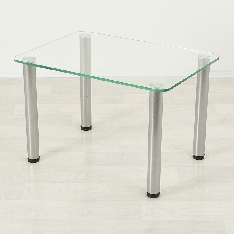 Кофейный стол из стекла Модерн 01 прозрачный/металлик