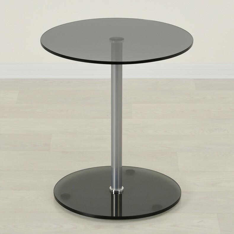 Журнальный стол прикроватный Эдита (Ф400) серый/серебро