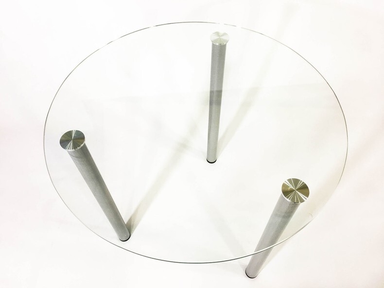 Обеденный стол из стекла Эдель 18 прозрачный/металлик