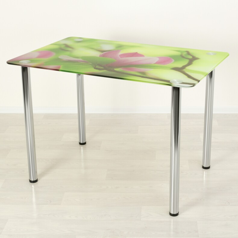 Кухонный стол из стекла Эдель 10 с фотопечатью Цветы