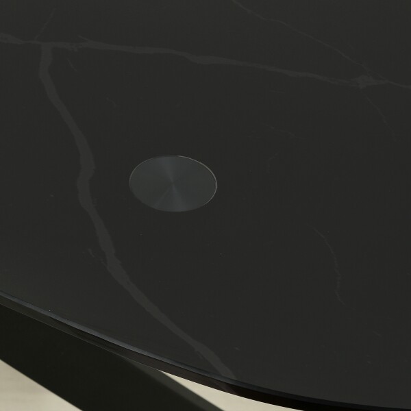 Кухонный стол из стекла Рим 23 с фотопечатью Черный мрамор