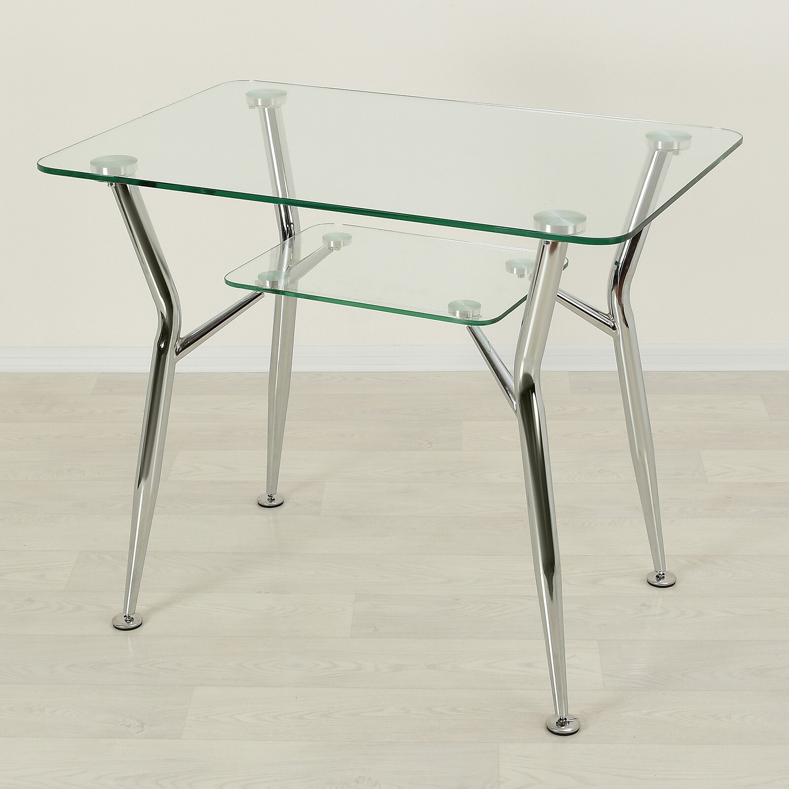 Стеклянный стол для кухни Квадро 10 прозрачный