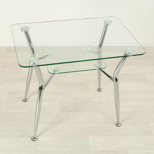 Стеклянный стол для кухни Квадро 10 прозрачный