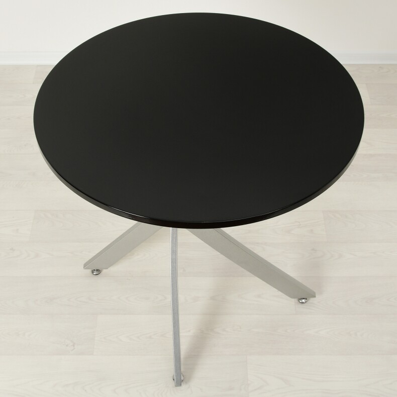 Обеденный стол из МДФ Рим черный/металлик