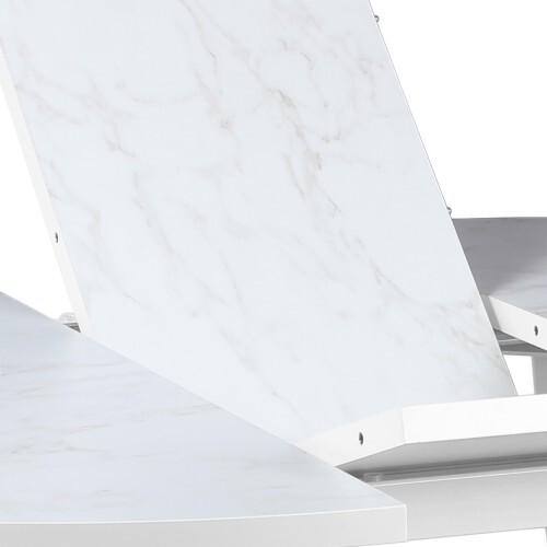 Раздвижной стол для кухни Баттерфляй ЛДСП+HPL-пластик Белый мрамор