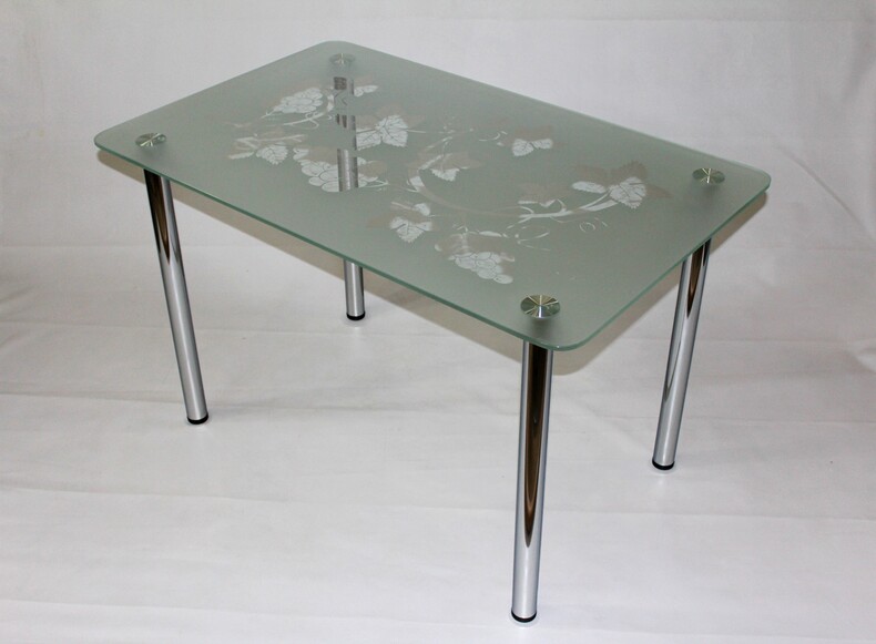 Стеклянный стол Эдель 10 с узором Виноград-П (700х600)