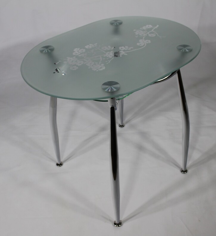 Стеклянный стол Вокал 23 матовый с узором на стекле Сакура-П (800х600)