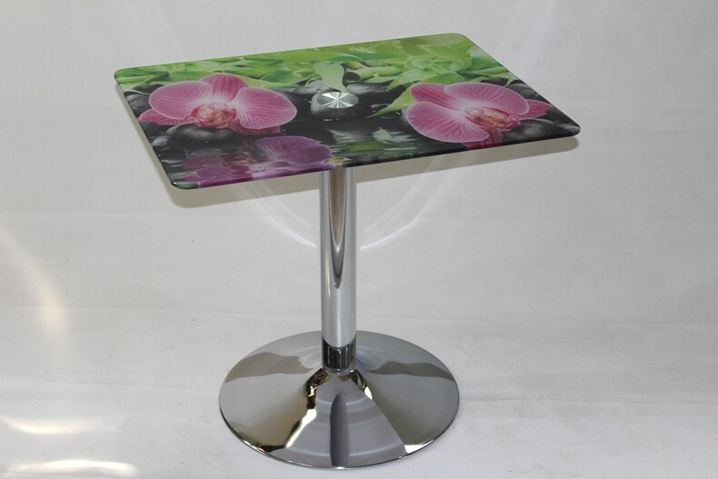 Прямоугольный стеклянный стол Троя 10 с фотопечатью Орхидея (800х600)