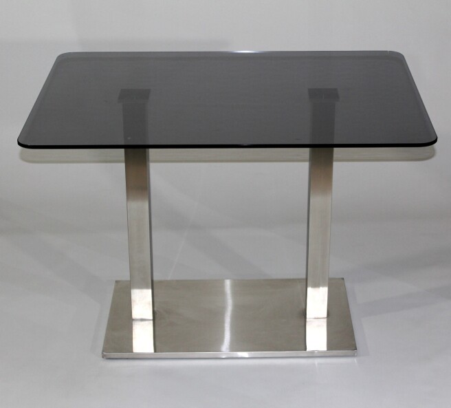 Прямоугольный стеклянный стол Е77/10 серый (1000х750)